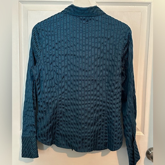Apt. 9 Blue Metallic Button Down Shirt - Picture 2 of 7